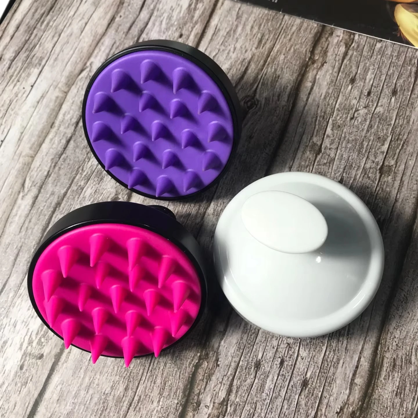 High Quality Custom Logo Silicone Manual Hair Wash Detangler Eco-Friendly Handheld Scalp Massager Spa Shampoo Shower Brush