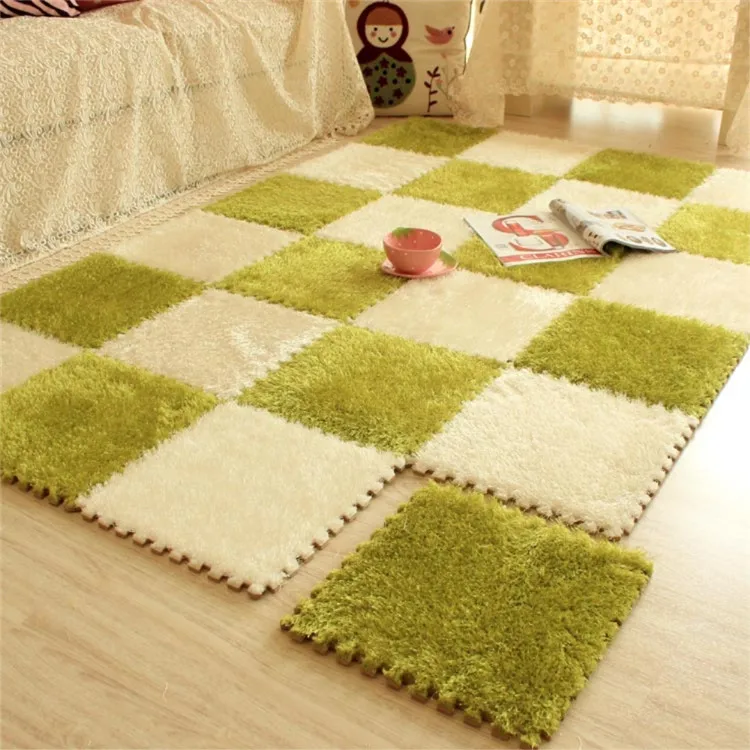 Aji Plush Puzzle Mat Alfombra Soft And Comfortable Bedroom Suede Mat Alfombras Living Room Rugs Pisos De Goma Carpet