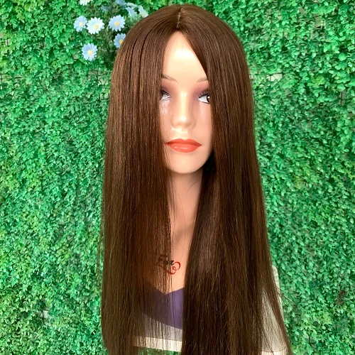 wholesale price  glueless 100% human hair raw virgin cuticle hair custom 4*5inches Silk Top wig jewish  Kosher Wigs