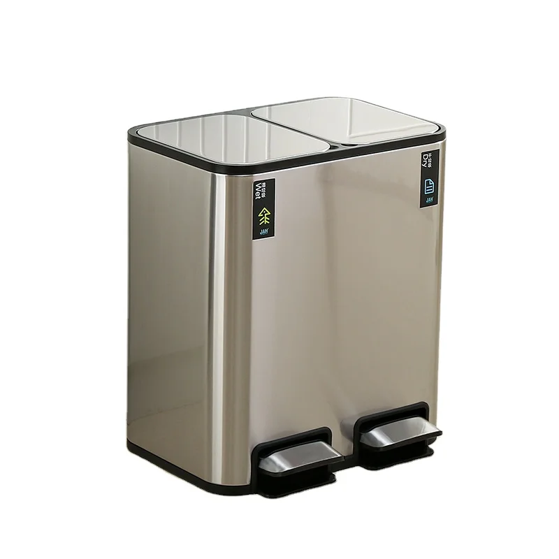 Двойное мусорное ведро с педалью 18L/24L переработочная корзина контейнер для мусора мусорное ведро для кухни мусорный бак с крышкой из нержавеющей стали мусорное ведро
