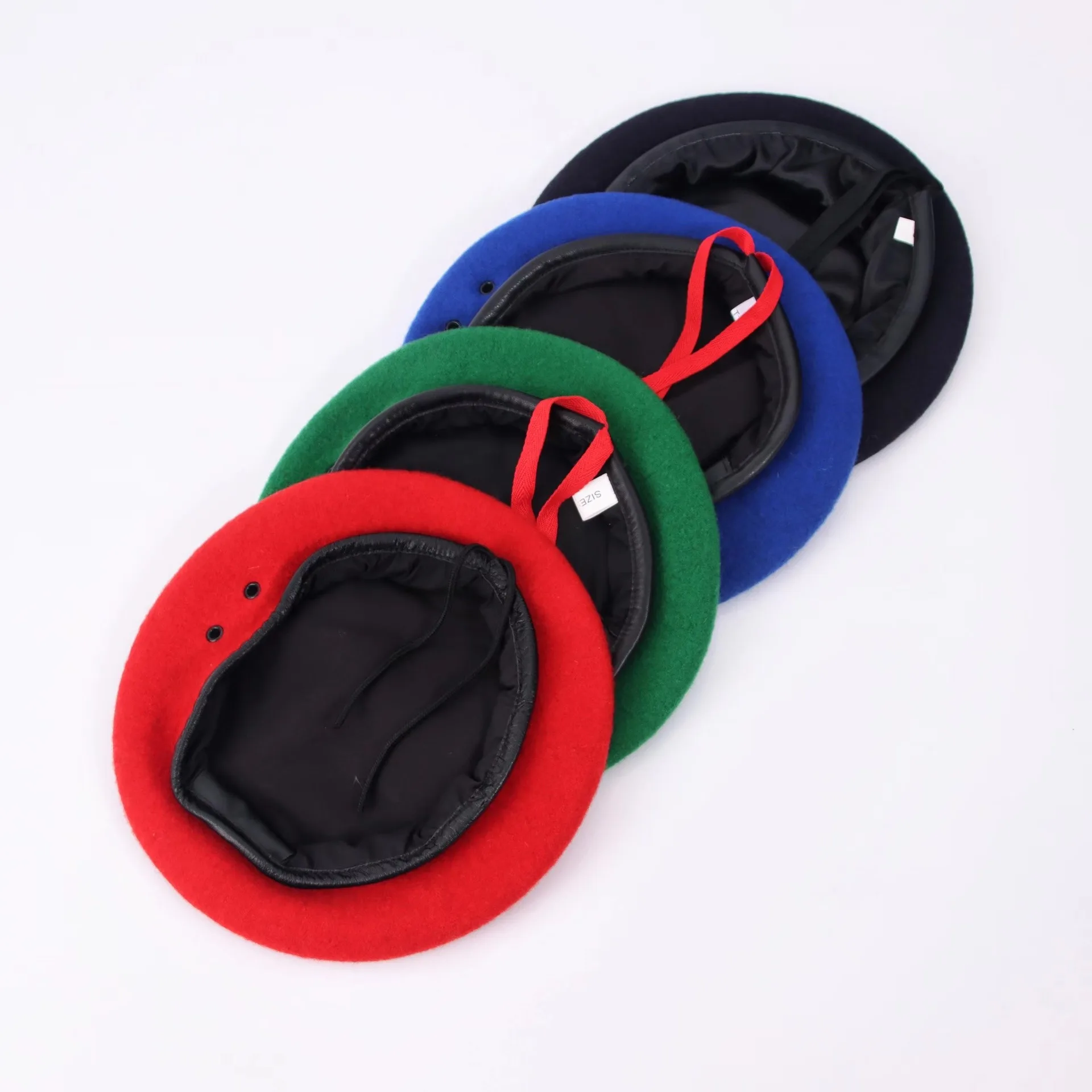 Hot Sale Woman Solid Color Painter Hat Beret Vintage Man Wool Beret Cap