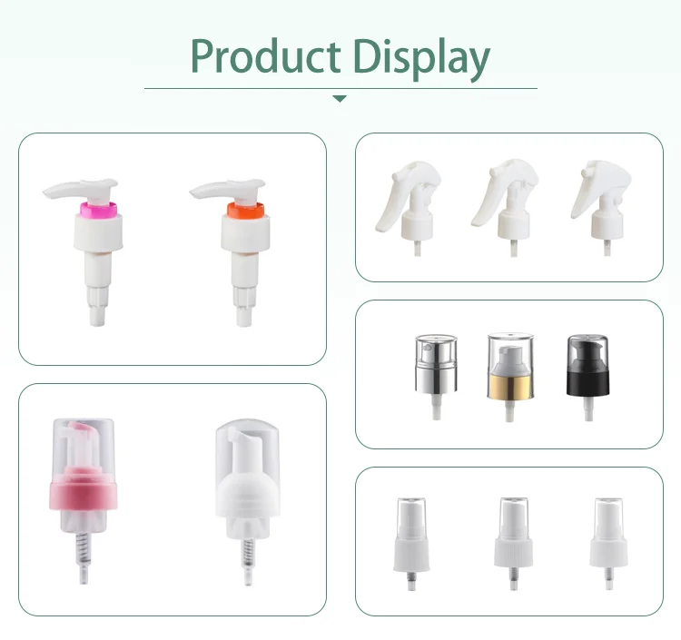 ODM&OEM Custom Plastic Clear Pink Rose Gold 18/410 20/410 24mm Transparent Body Dispenser Cosmetic Luxury Pcr lotion Pump Parts