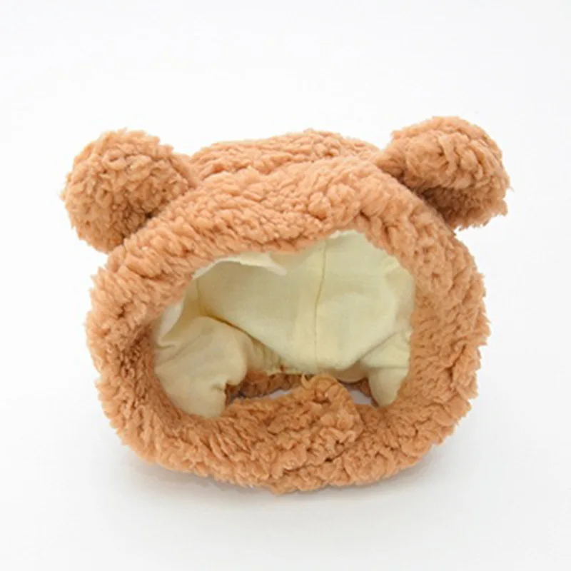 Wholesale Adjustable Plush Soft Pet Headwear Dress up Bear Hats Cute Cat and Dog Clothing Warm