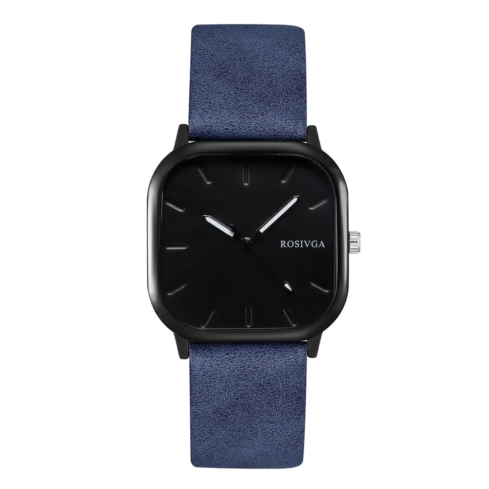 Hot Sell Fancy Fashion Stainless Steel Case Unique Design Leather Watch British Style Square Dial Quartz Casual Watch Business