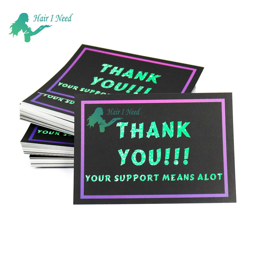 luxury personalized Custom logo Thank You paper Card for hair extension business