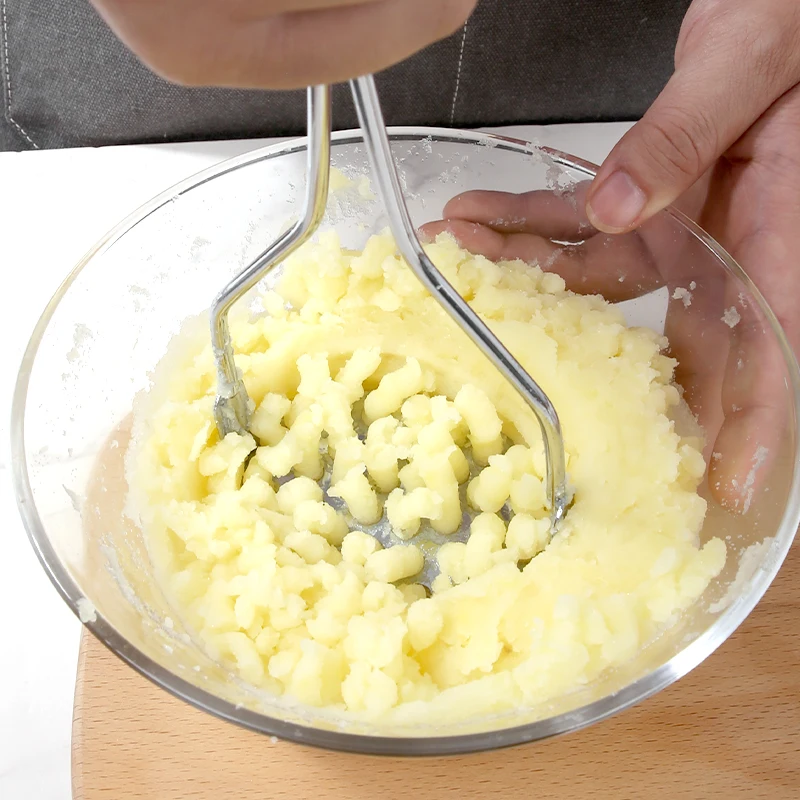 Supermarket Supplier Gadgets Kitchen Stainless Steel Potato Press Non Slip Handle Vegetable Ricer Potato Masher