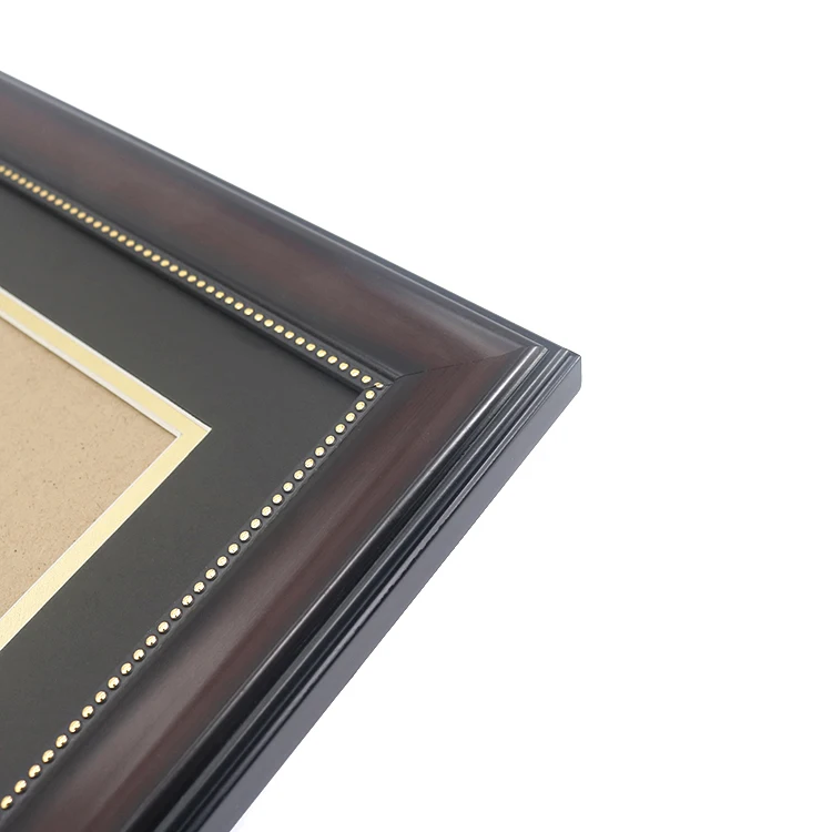 Eco-friendly Customized 5x7 A4 7x9 Gold Bead Graduation Diploma Photo Picture Frame with Double Matting for Graduation Gifts