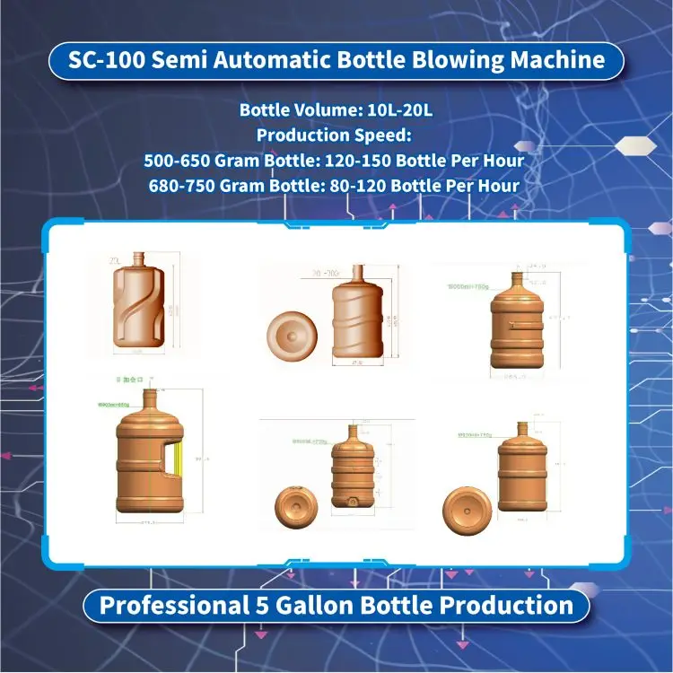 Bottles Blowing Machine Semi Automatic China Wholesale 10-20 L PET Bottle Blowing Machine