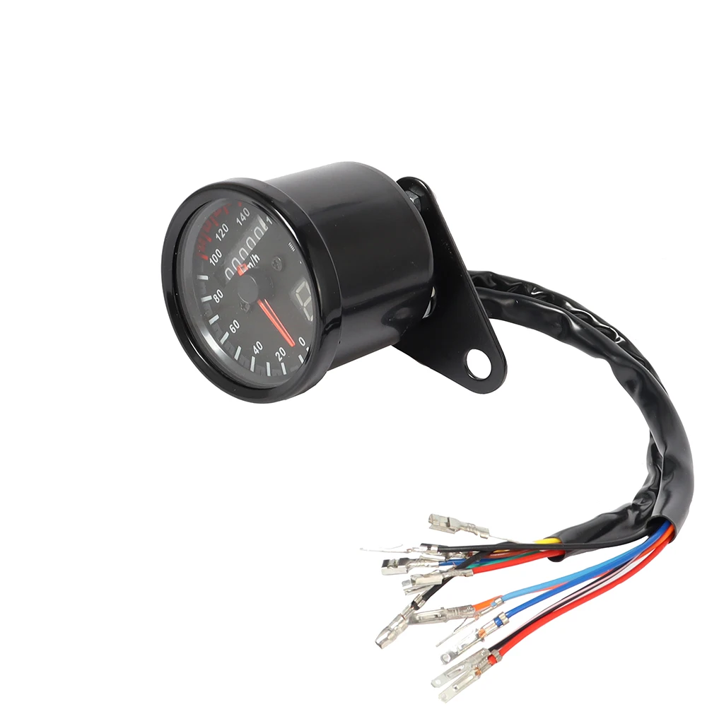 Free Shipping Universal Motorcycle Cafe Racer Speedometer odometer Gauge 0-160 km/u Instrument with LED Indicator