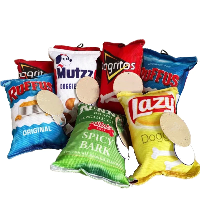 Amazon Hot Sale Creative Snacks Oxford Interactive Cute Squeaky Dog Toy LOW price dog chew toys