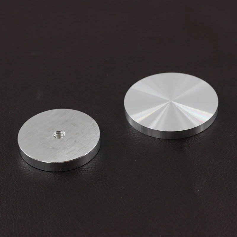 Solid glass round tea cake table leg leg aluminum rotor bearing aluminum cake accessories glass dining table rotating bottom