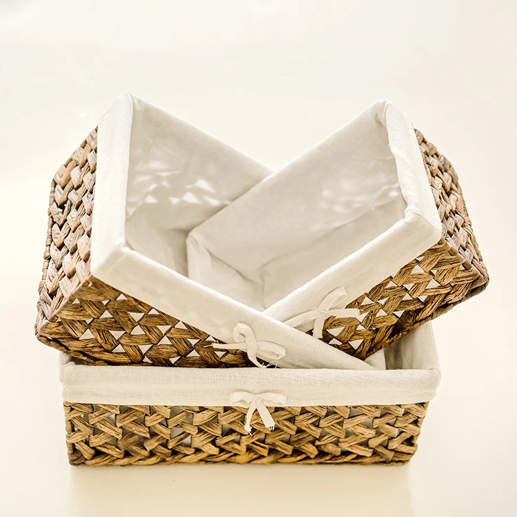 Customizable Baskets Woven Straw Square Nordic Storage Baskets Home Decor Storage