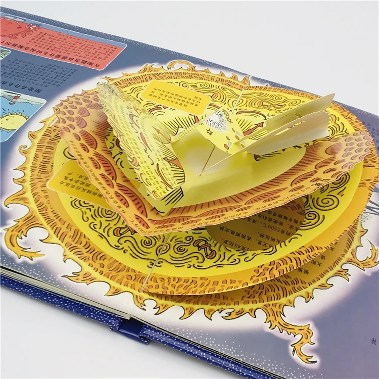 Custom 3d dinosaur children story activity pop up handmade book printing