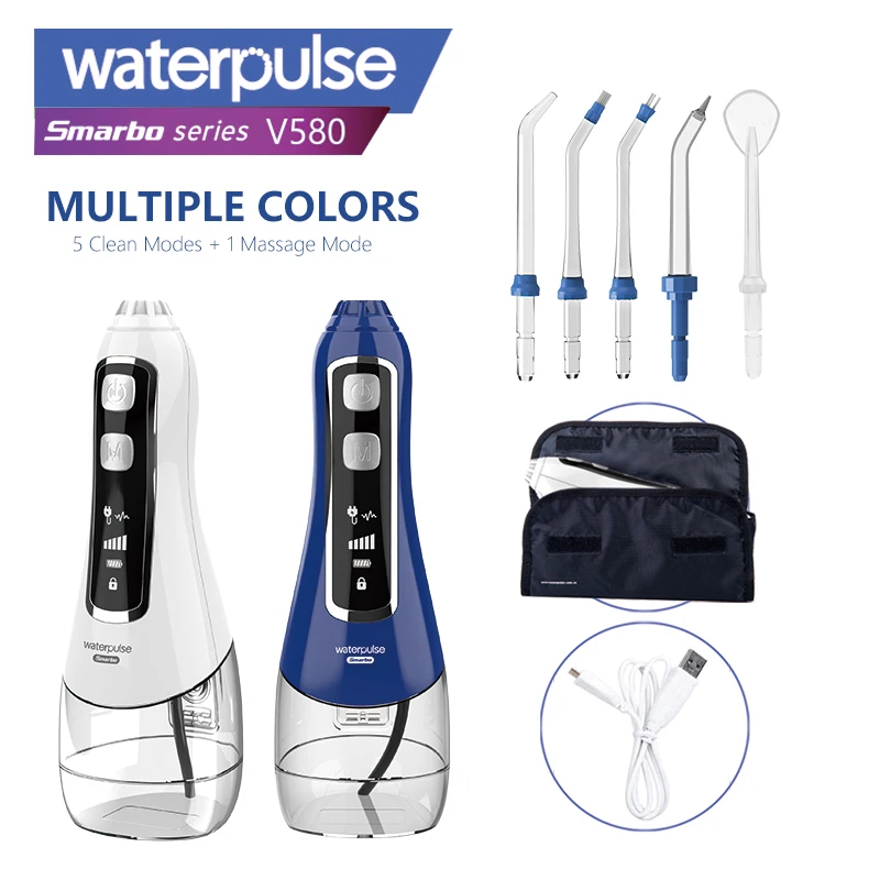 Waterpulse Smarbo 6 Modes 320ML Mini Rechargeable Portable Water Flosser Cordless  Dental Irrigator Oral Teeth Cleaning