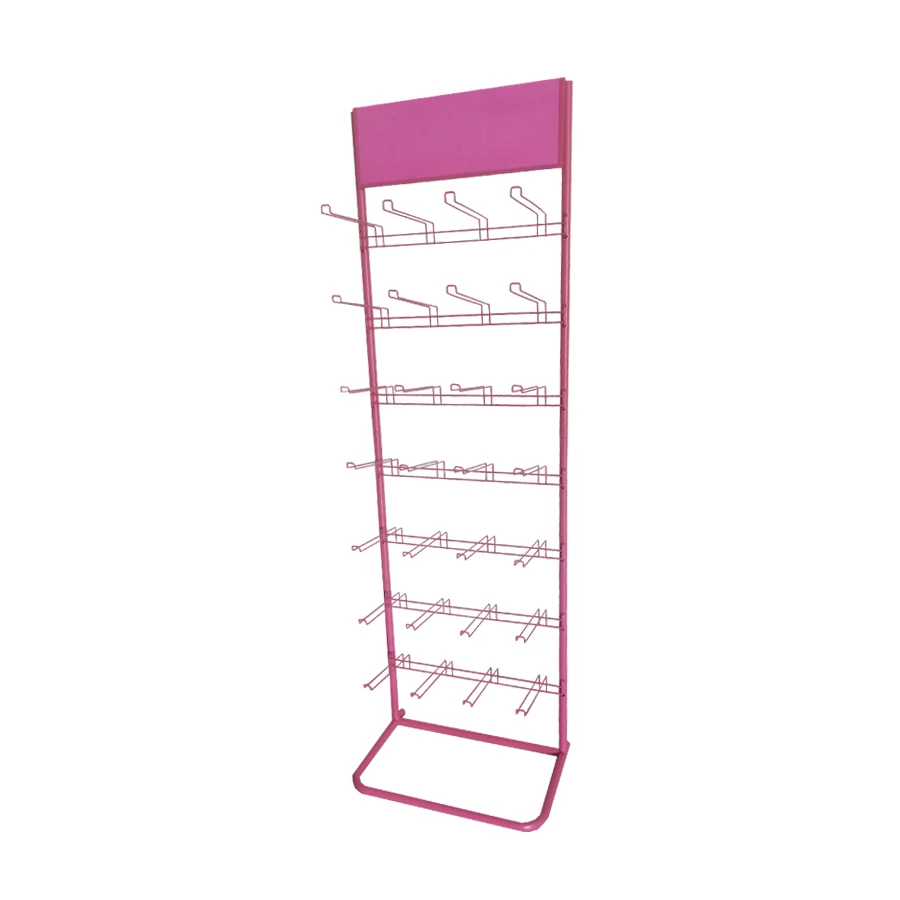 supermarket shop retail store metal display rack wire hook hanging for package candy and nuts display stand