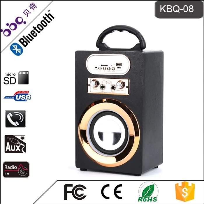 Premium sound wooden speaker Multimedia Speaker party karaoke speaker with AUX FM radio