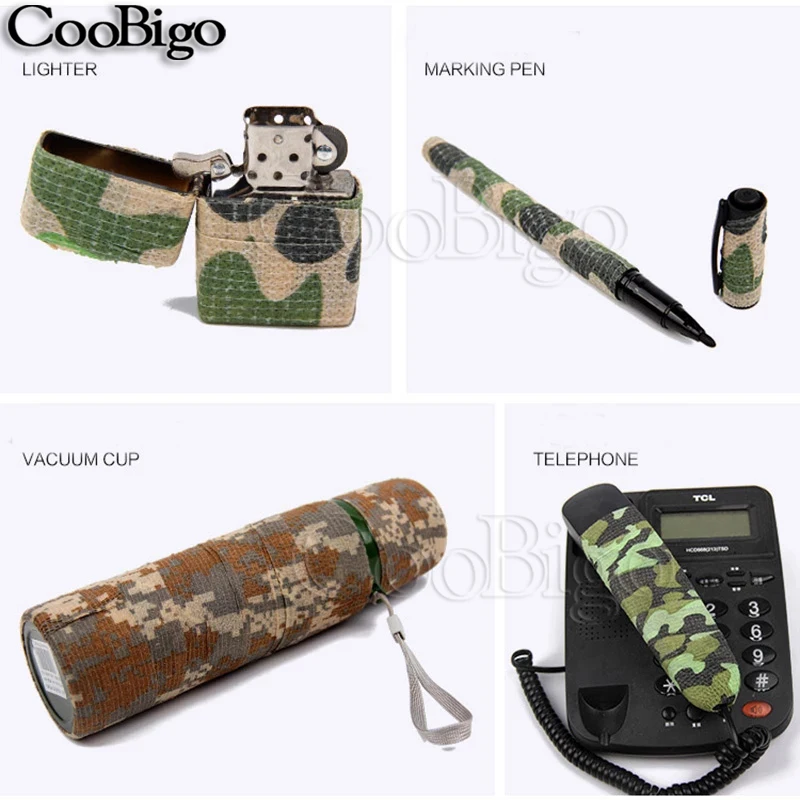Camouflage Tape Self Adhesive Stealth Camo Tapes Bike Hunting Disguise Bandage Camping Outdoor Accessories