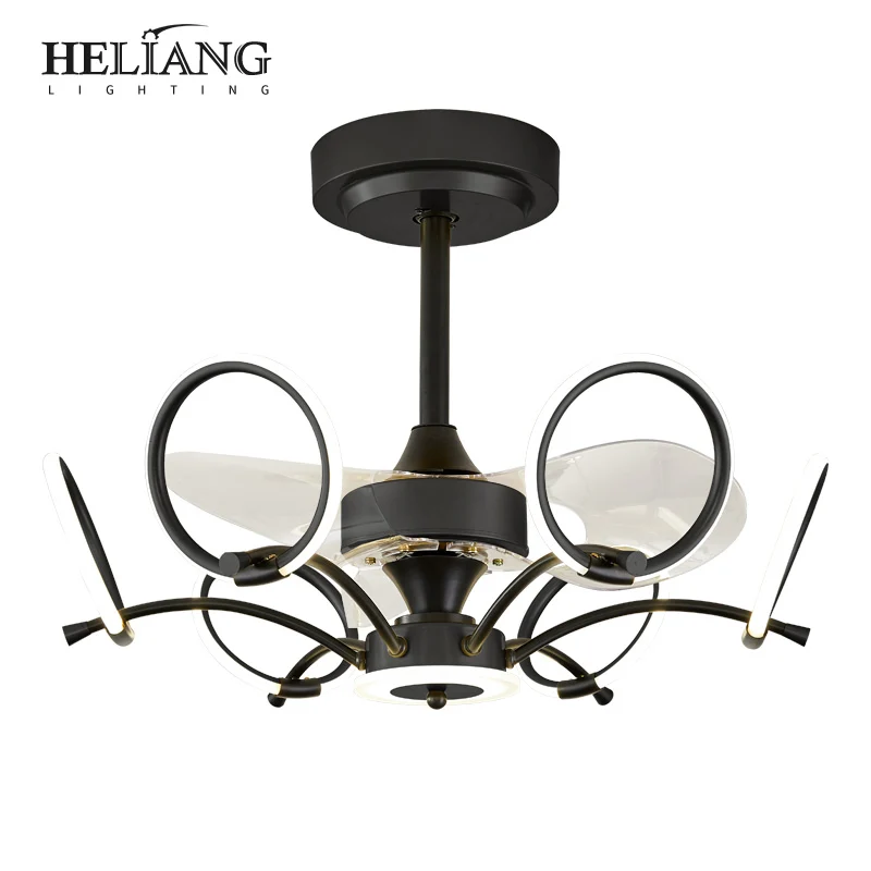 Роскошная Потолочная люстра-вентилятор для гостиной, лампа в скандинавском стиле с регулируемой частотой вентилятора для столовой, спальни, с электрическим вентилятором