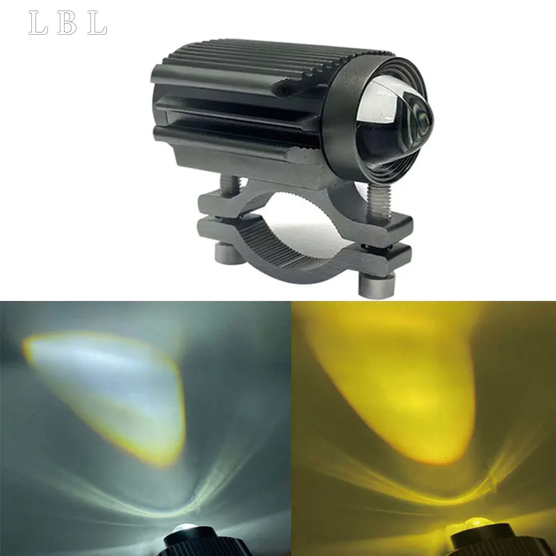 New style Dual Color White Yellow High Low Beam 20w Mini Fog Motorcycle Lighting,12v  Ip65 Led Motorcycle Light