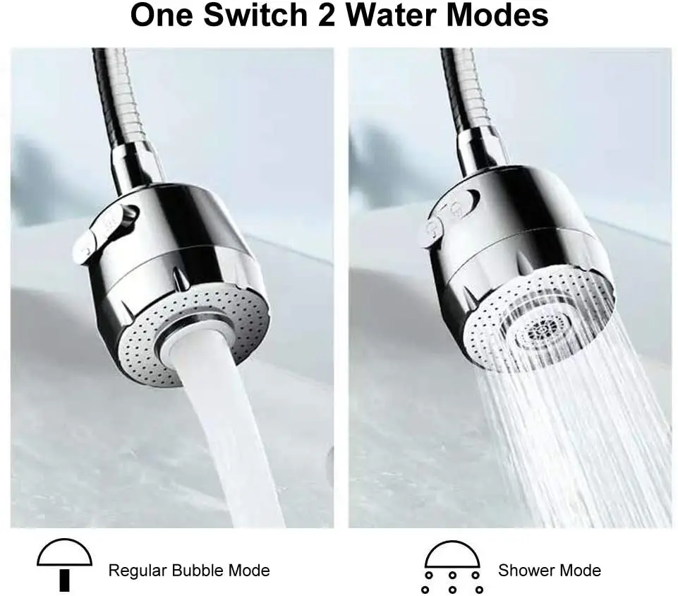 360-Degree Swivel Faucet Extension Kitchen Sink Aerator Faucet Nozzle Faucet Extender for Kitchen, Bathroom