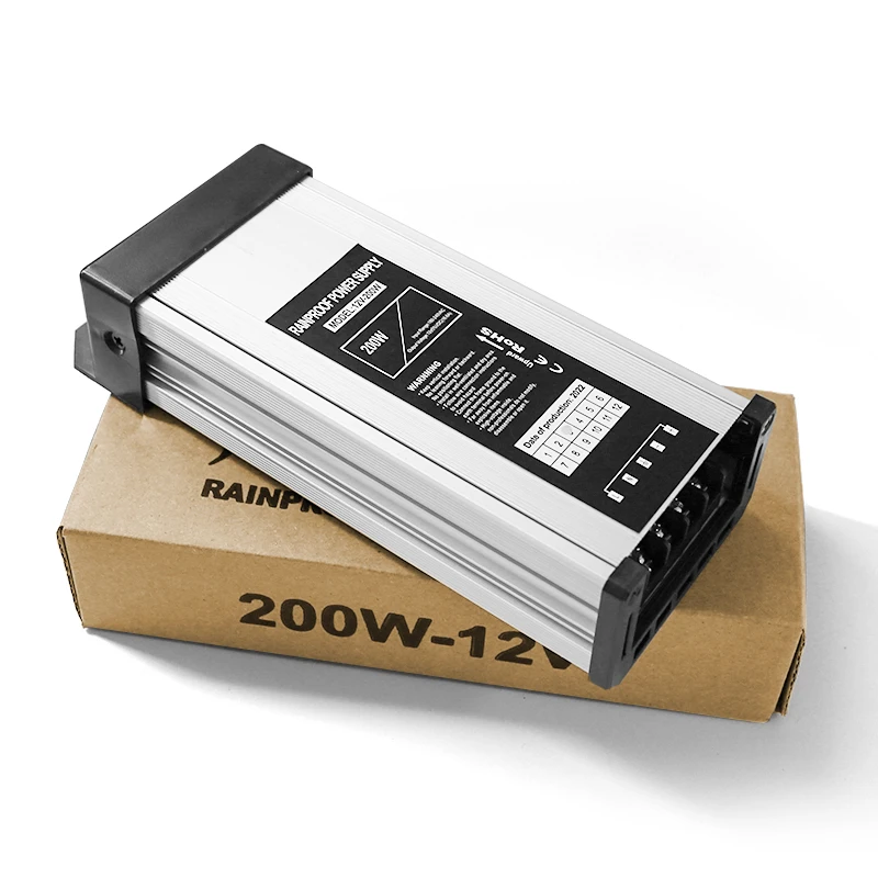 Good quality 220vac to 24v rainproof  power supply s-200-12 200w 120w 150w 100w  transformer for communication