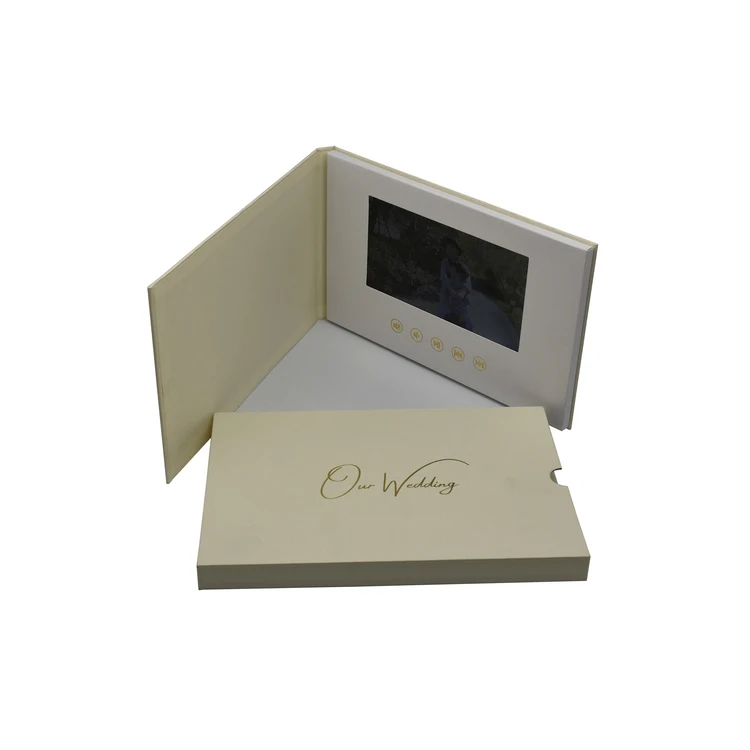 Factory supply custom Video Greeting Promotional Card 7 Inch Wedding Invitation  Lcd Screen Business Video Card for marketing