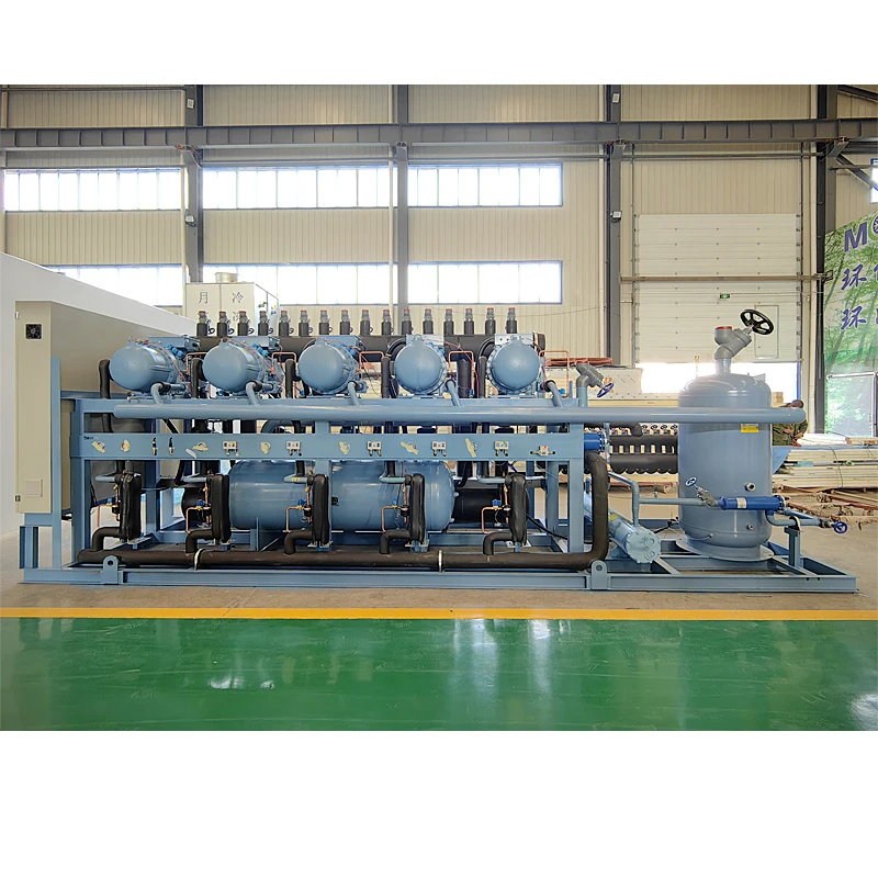 High quality low temperature 5-105HP screw compressor rack unit for sale