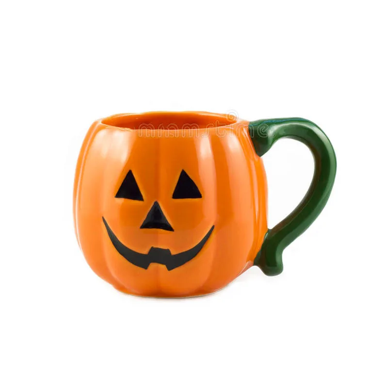 Export creative ceramic pumpkin coffee cup customized Halloween pumpkin gift pumpkin mug for export