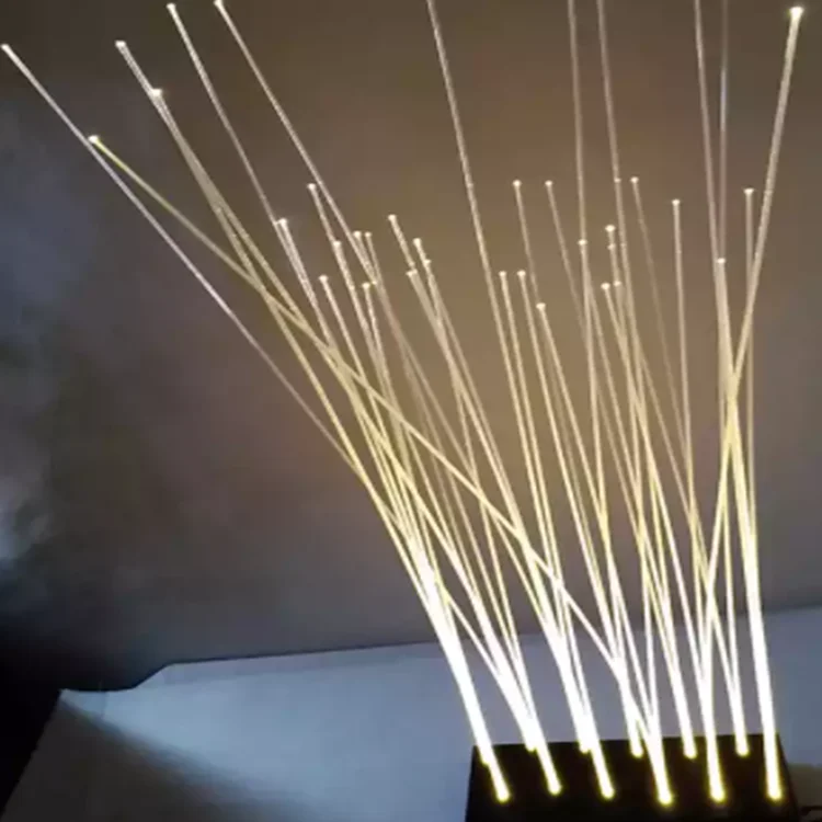 Outdoor Waterproof  Led Fiber Optic Flower Light Plug-in Lawn Fiber Optic Lights For Garden Decorative Lights