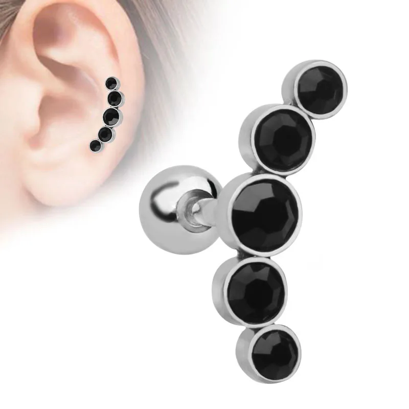 16gauge Steel Ear Tragus Cartilage Piercing Crystal Conch Earrings Barbell Piercing Ear Stud Helix Sexy Jewelry