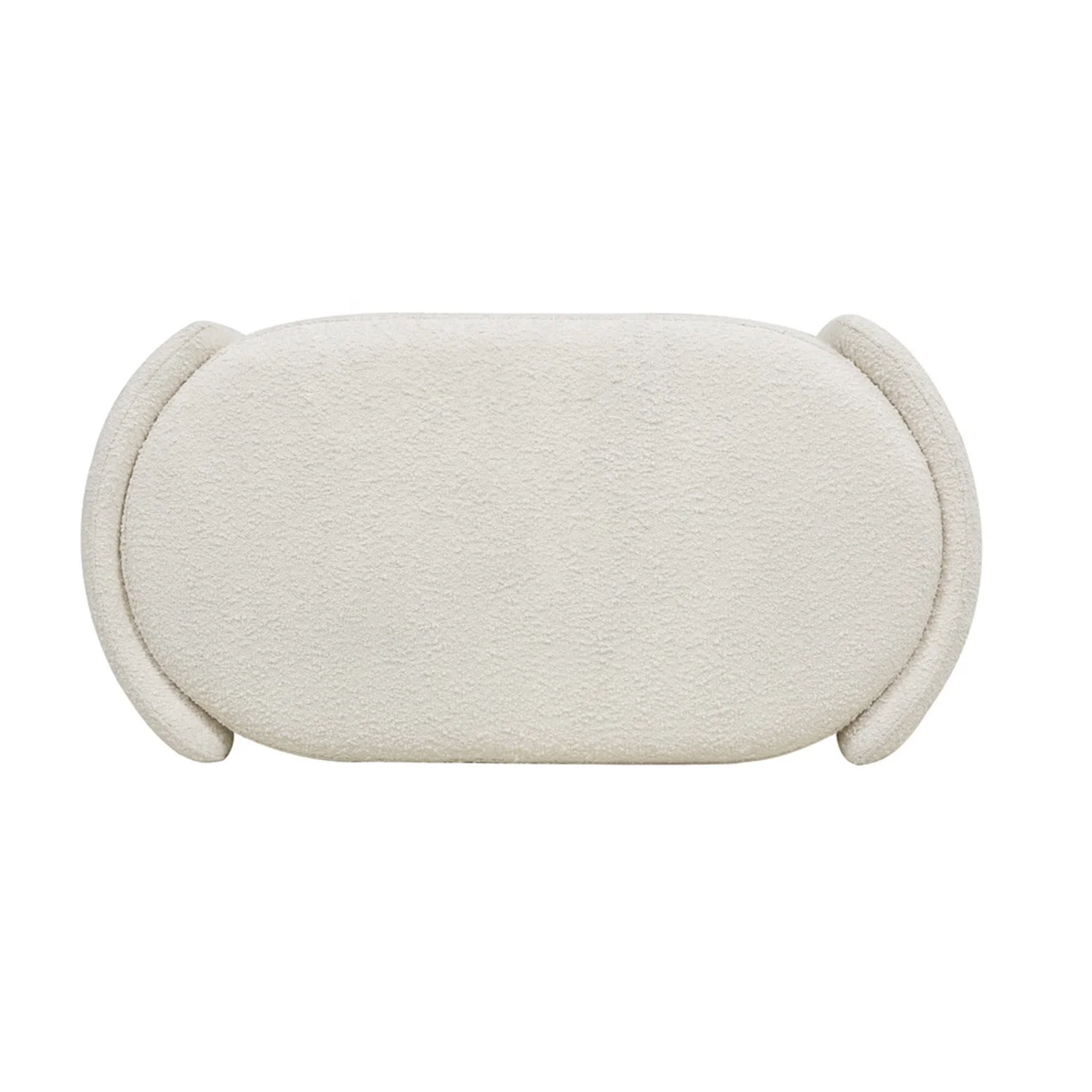 Oval Shape Teddy Fabric Modern design Wooden Frame Entryway storage Pouf Ottoman Bench