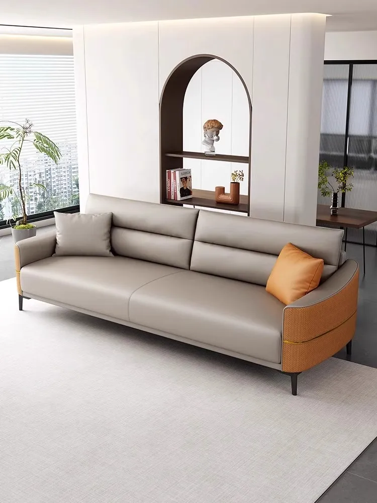 Luxury Modern Contemporary Office Sofa Set High Quality GENUINE Leather for Living Room Dining and Reception Office Furniture