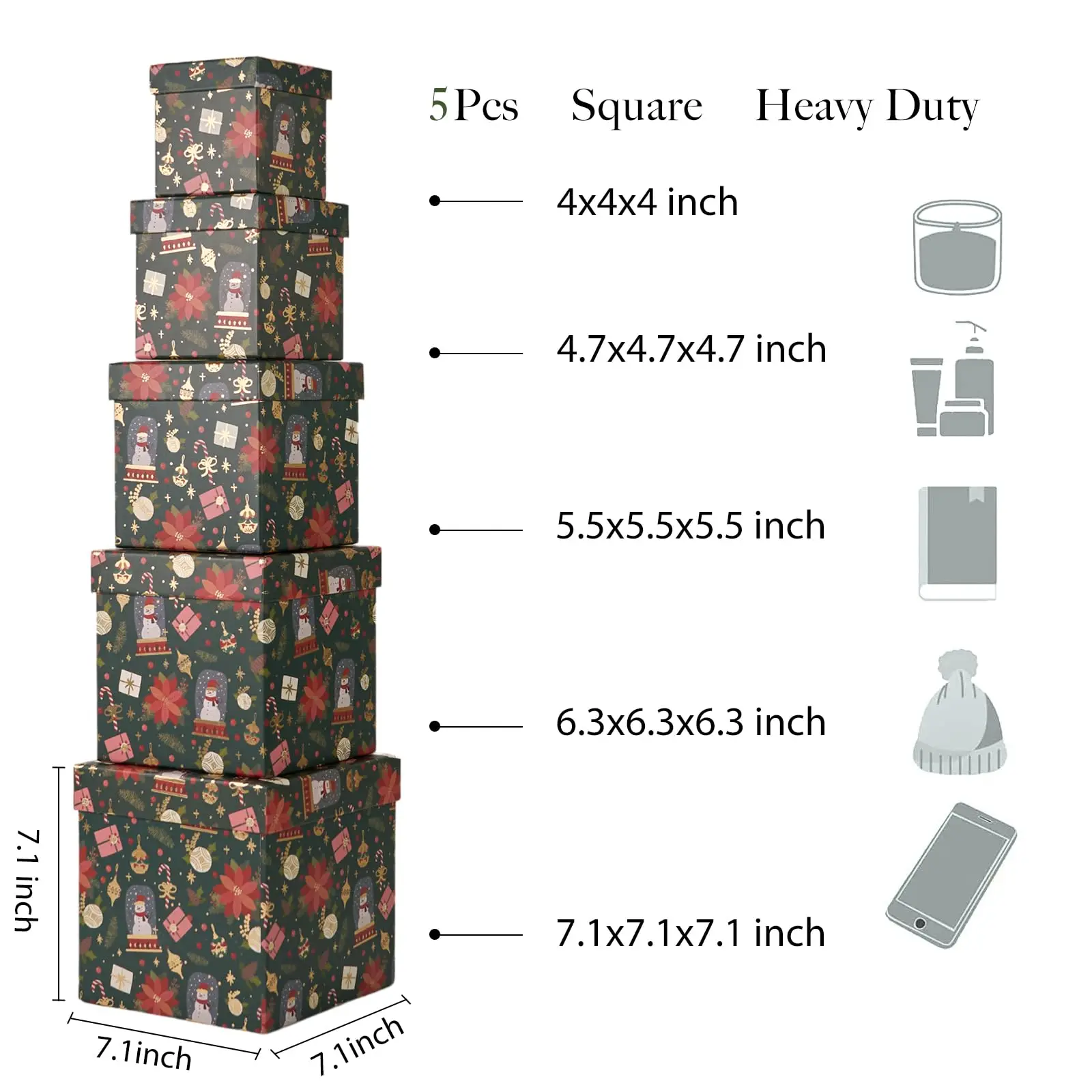 Christmas Luxury Paper Gift Box Rigid Cardboard Book Shape Magnetic Lid Gift Boxes