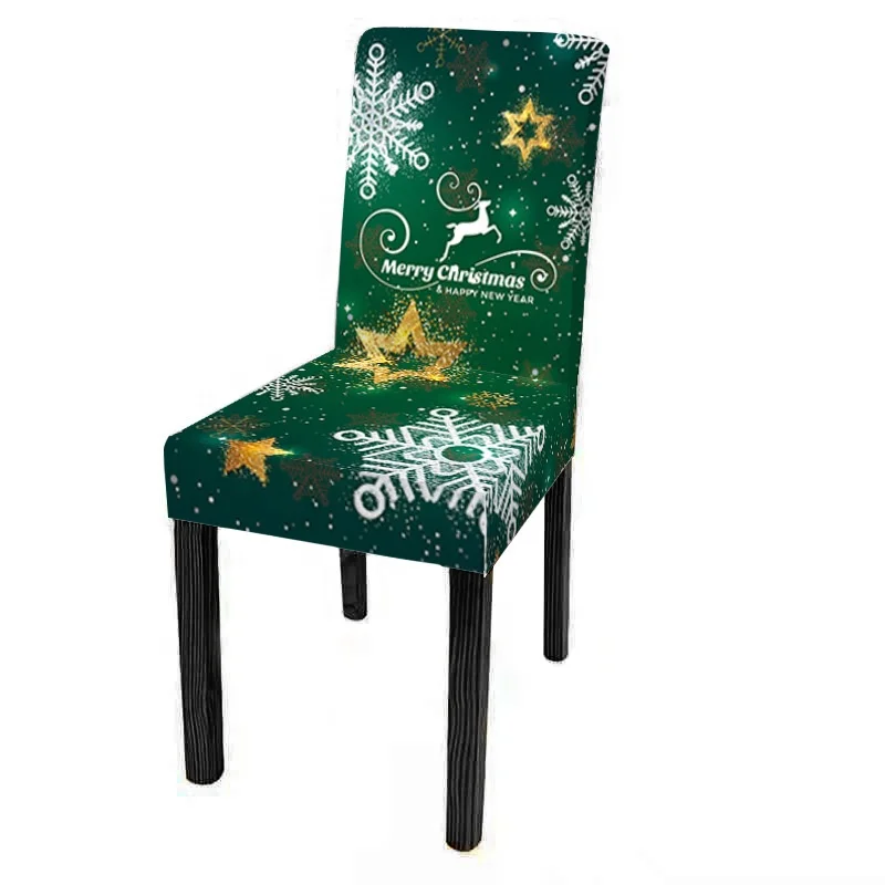 Christmas Chair Cover Christmas Snowman Sant Dining Chair Cover Universal Spandex Elastic Chair Slipcover