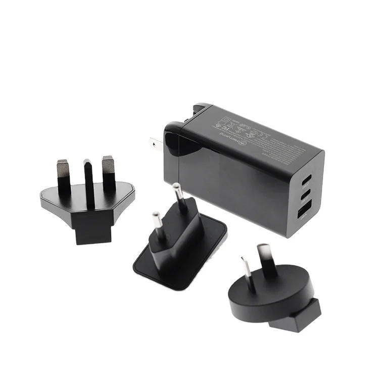 Сетевое зарядное устройство QC3.0 + Type C с 3 USB-портами 5 В 9 12 20 в 65 Вт сетевое быстрое GaN PD UL FCC CE