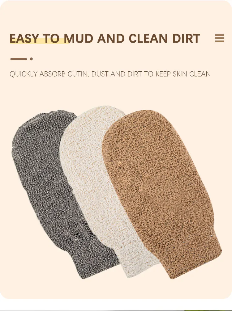 Eco-Friendly Bamboo Fiber Bathing Gloves Gentle Shower Scrubber for Body with Soft Feel Deep Cleaning Bath Gloves