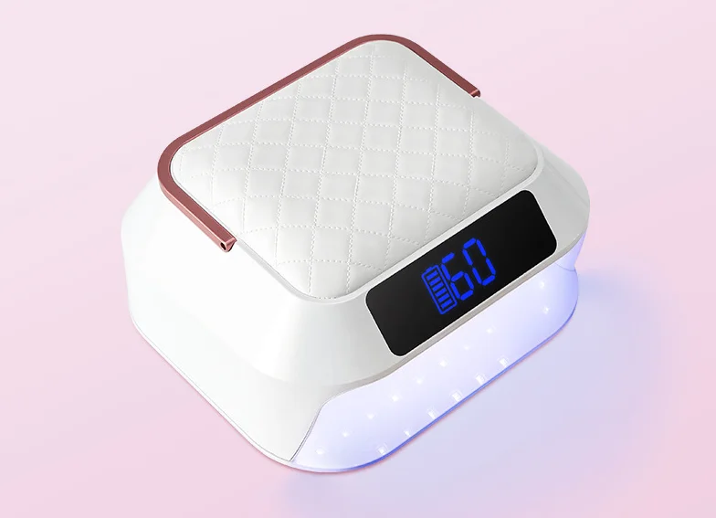 2024 New Design X60 218W 2-in-1 Nail Lamp Dryer Portable Rechargeable Wireless Gel UV Nail Lamp with Hand Pillow