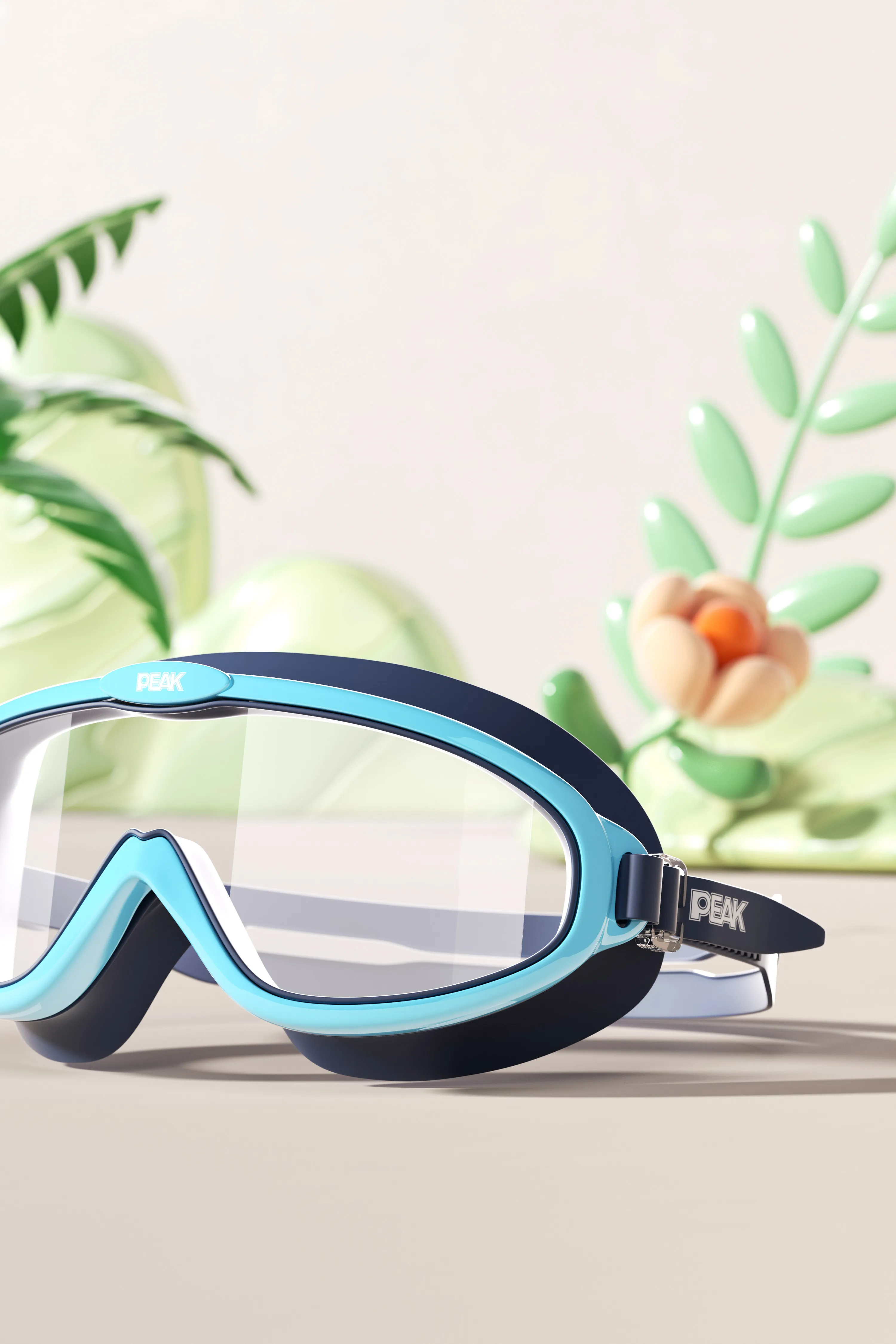 Kids Wide Vision  Swim Goggles Rainbow Coating Swimming Glass for Sports Anti-fog  No Leak Silicone Swim Goggle