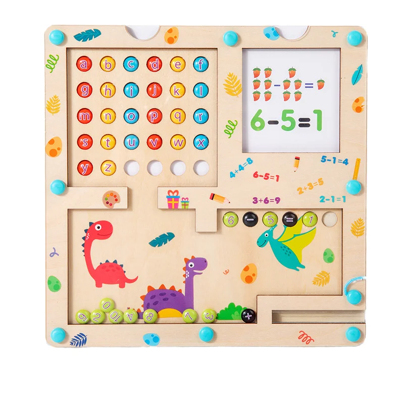 New Wooden Puzzle Activity Board Learning Educational Magnet Color and 26 letters Maze   Matching Toys For Kids Boys Girls