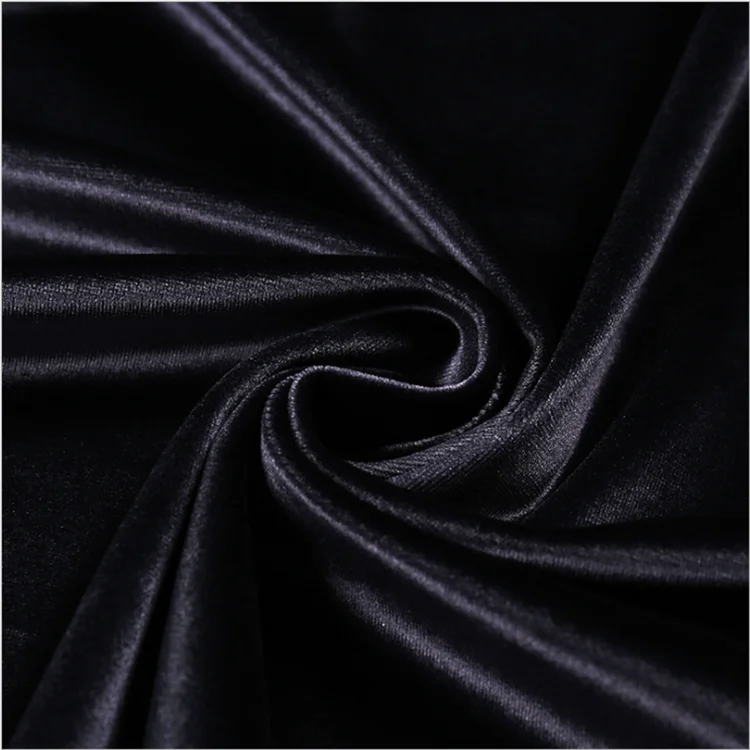Супермягкая прочная итальянская бархатная ткань Черная мягкая однотонная в наличии готовая к