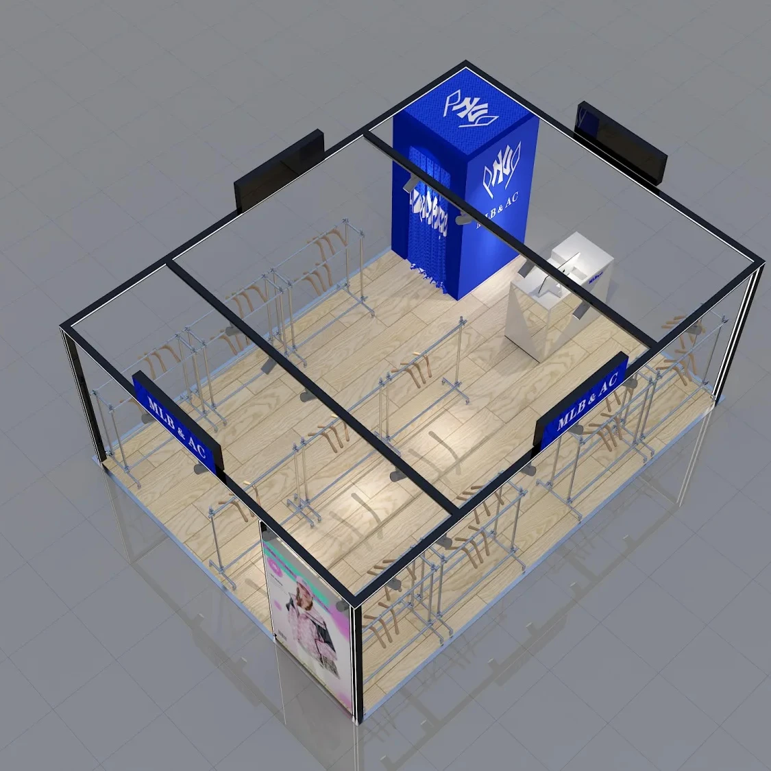 Custom 60x60MM  aluminum profiles for LED strip lighting pop up shop channels