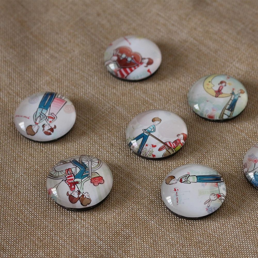 Wholesale Souvenir Custom Round 3D Crystal Glass Fridge Magnet Gift With Custom Printed