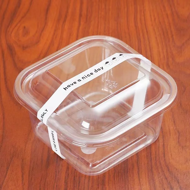 Basque Cake box Clear 4-inch pastry box with sauce puffs mini towel roll poi baking box
