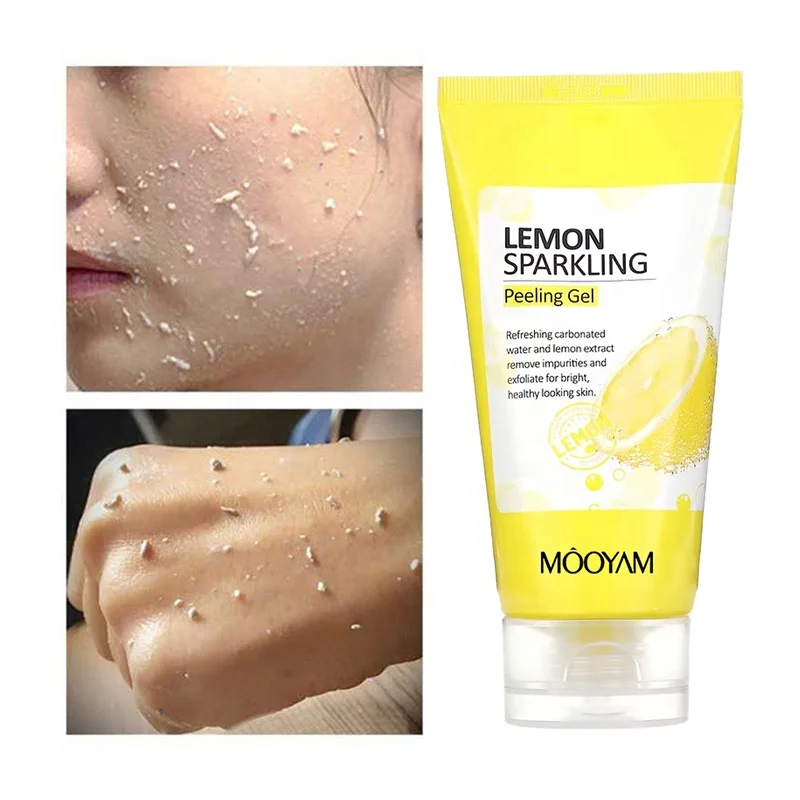 Lemon Sparkling Peeling Gel Facial Scrub Cleanser Gel Skin Care Whitening Acne Blackhead Exfoliating Gel