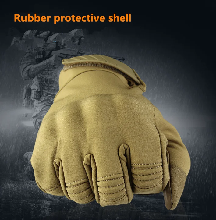 New camouflage anti-friction waterproof riding training racing  nylon rubber touch screen sport hunting gloves