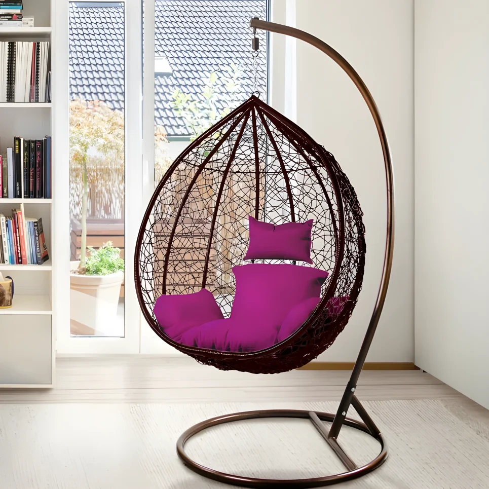 Modern Outdoor Folding Furniture Garden Hanging Rattan Chair Double Wicker Patio Egg Swing Chair