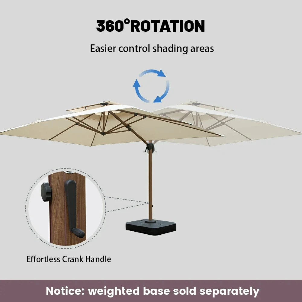 Luxury Modern Design Square Garden Beach Umbrella Custom Aluminum Frame Outdoor Furniture for Beach Garden Gym Use