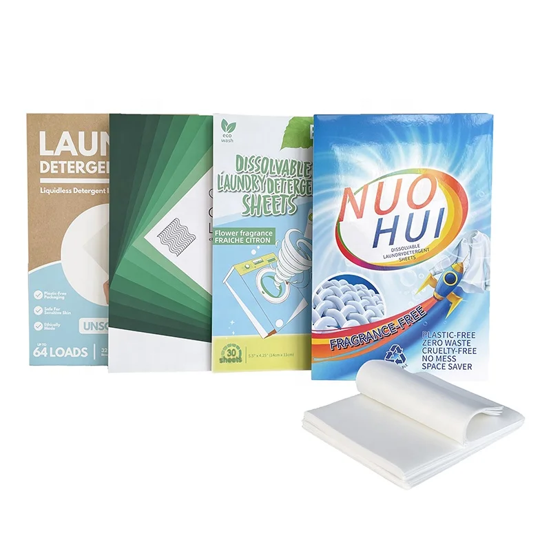 Biodegradable detergent laundry sheets Super Condensed Washing Tablets Sheets Baby Laundry Detergent Sheet