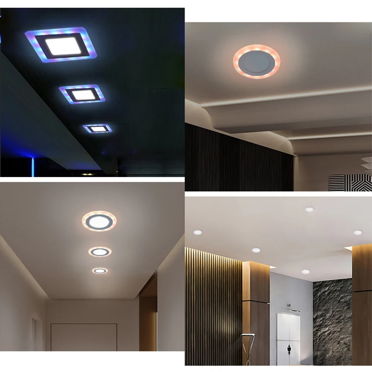 Zhongshan BIHUA Indoor Ceiling Home Office 3w 6w 12w 18w Round Square Recessed RGB Led Panel Light
