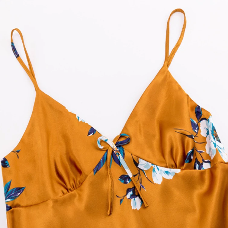 OEM Short Wedding Kimono Sleepwear Nightgown Dress Bathrobe Set Floral Silk Satin Bridesmaid Robes